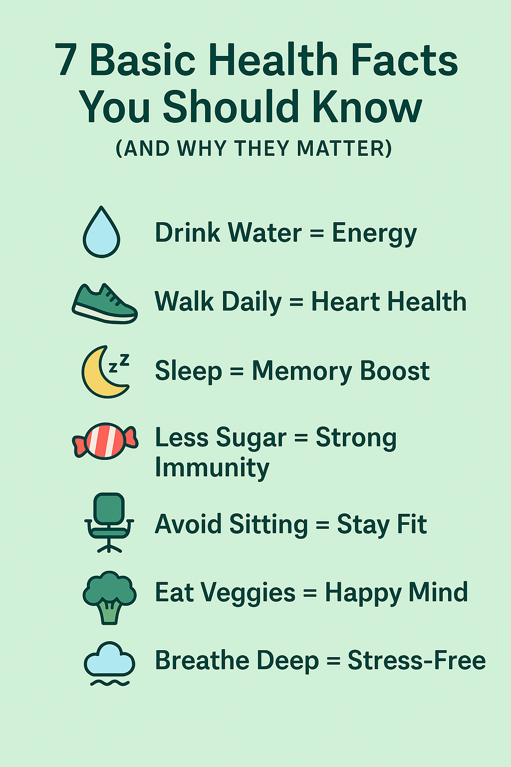 7 basic health facts infographic